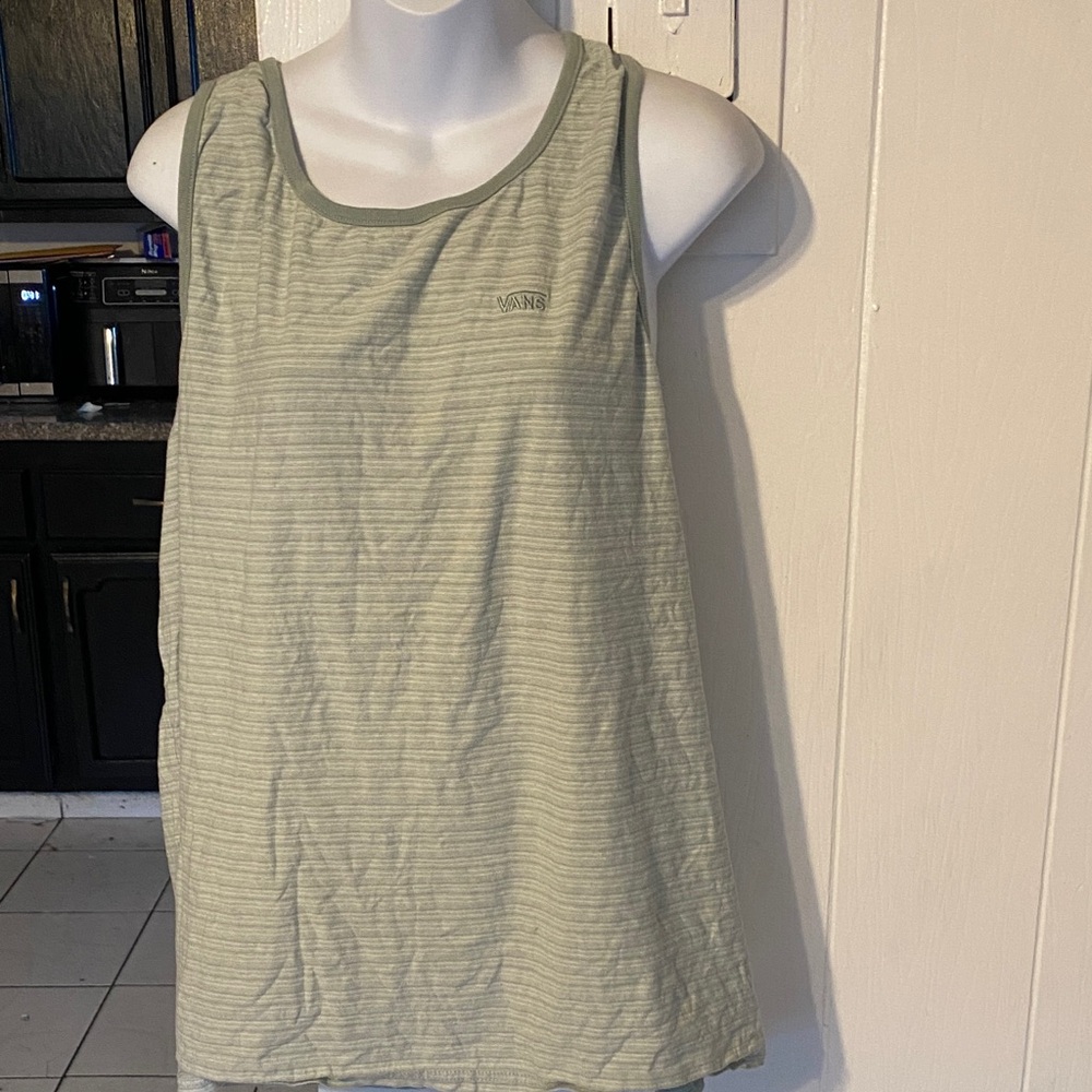 Vans Olive Striped Tank Top